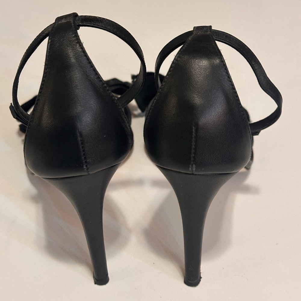 J. Crew Black Fabric Bow Stiletto Heel Sandals - Picture 4 of 5